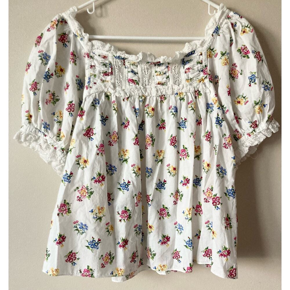 DOEN Frances Top in Fleurs De Jonquille Floral L Boho - Picture 8 of 10